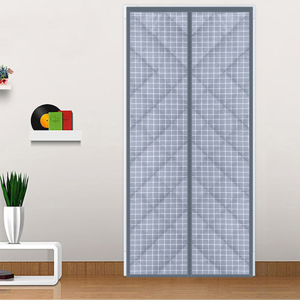 31.5 in. x 79 in.  Plastic Thermal Insulated Door Curtain Magnetic Screen Door Noise Reduction Waterproof