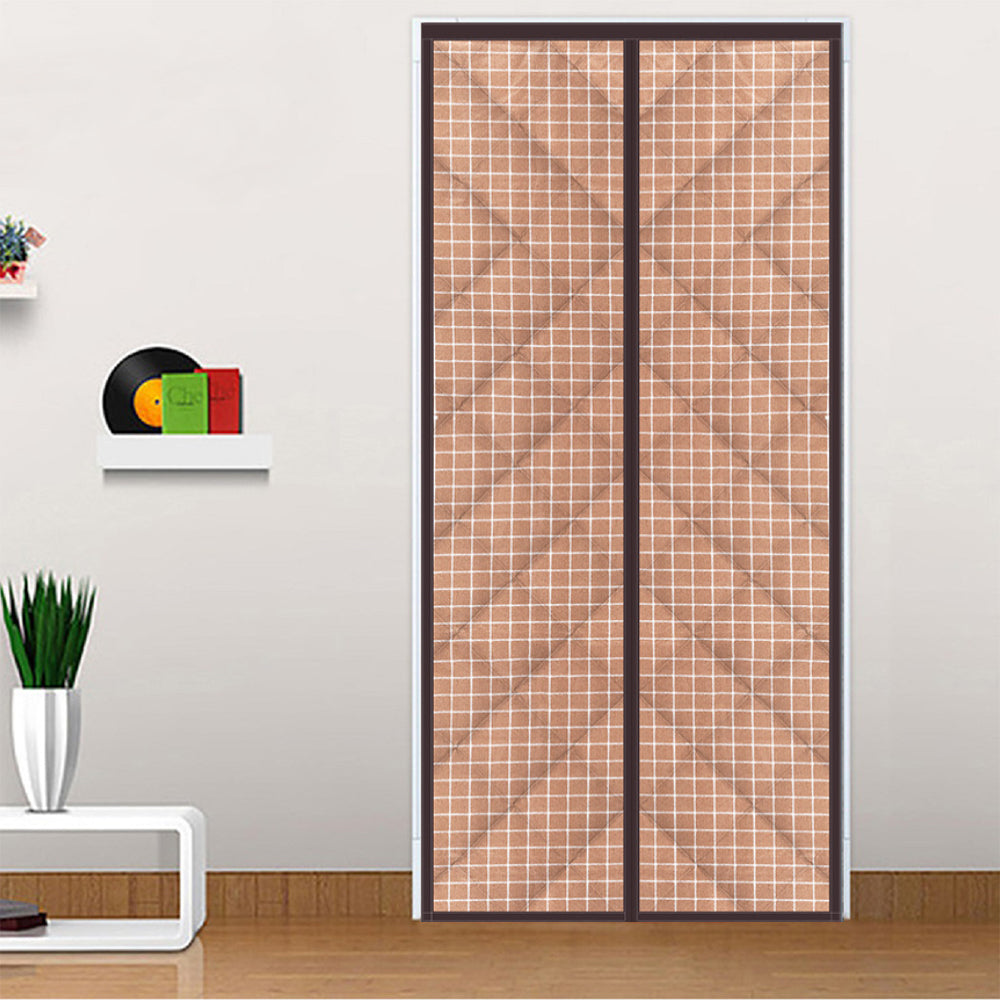 31.5 in. x 79 in.  Plastic Thermal Insulated Door Curtain Magnetic Screen Door Noise Reduction Waterproof