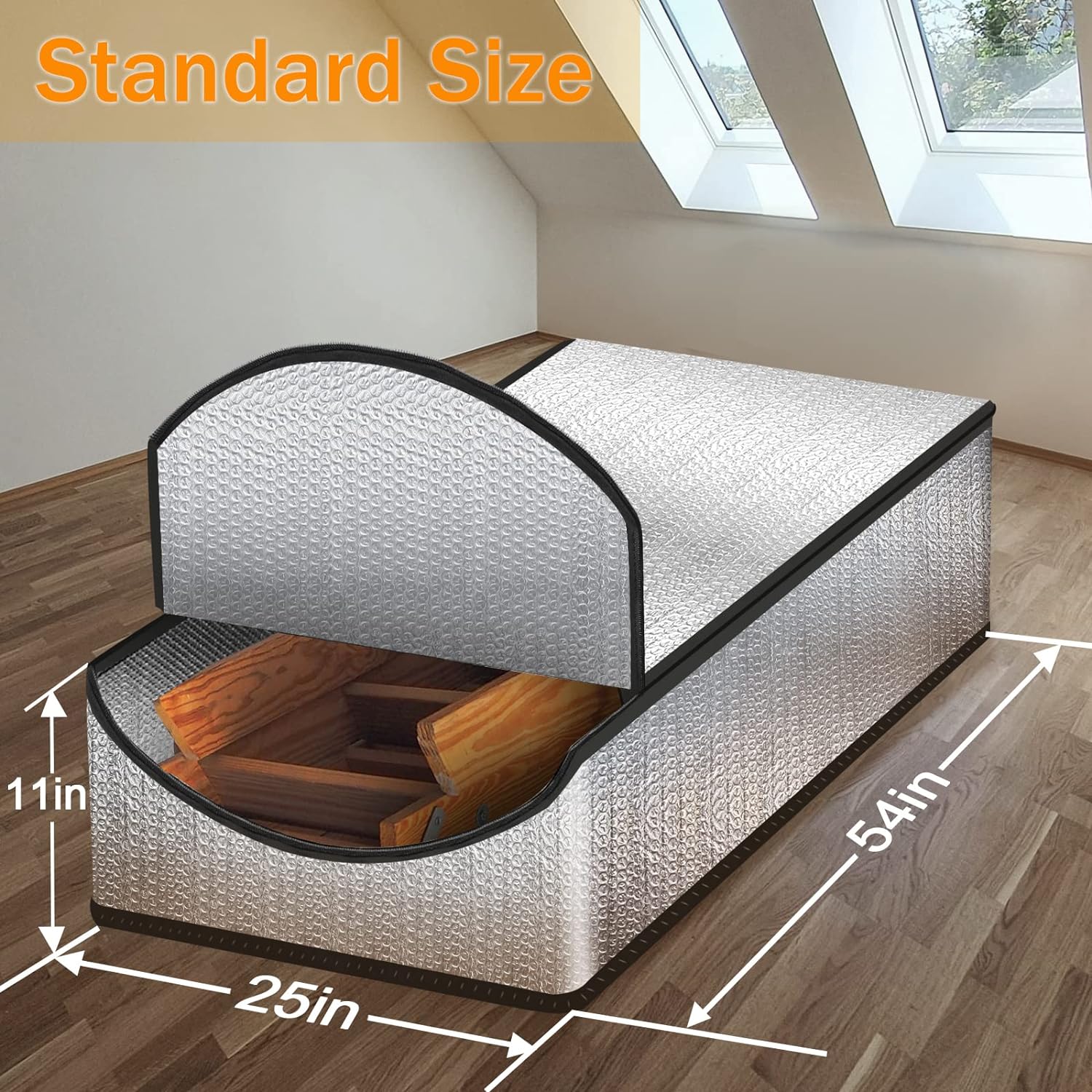 54 in. x 25 in. x 11 in. Attic Stair Insulation Cover Radiant Barrier