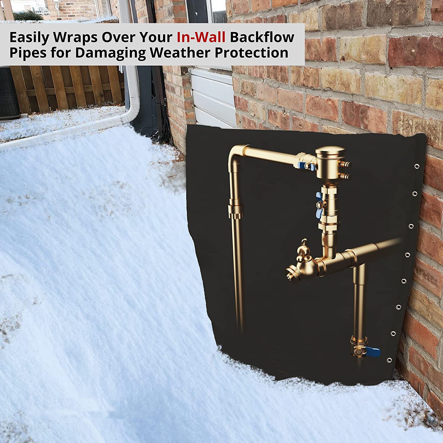 17 in. x 20 in. Black Outdoor Freeze Protection Insulated Cover Faucet Cover Pipe Cover Water Pipe Frost Cover
