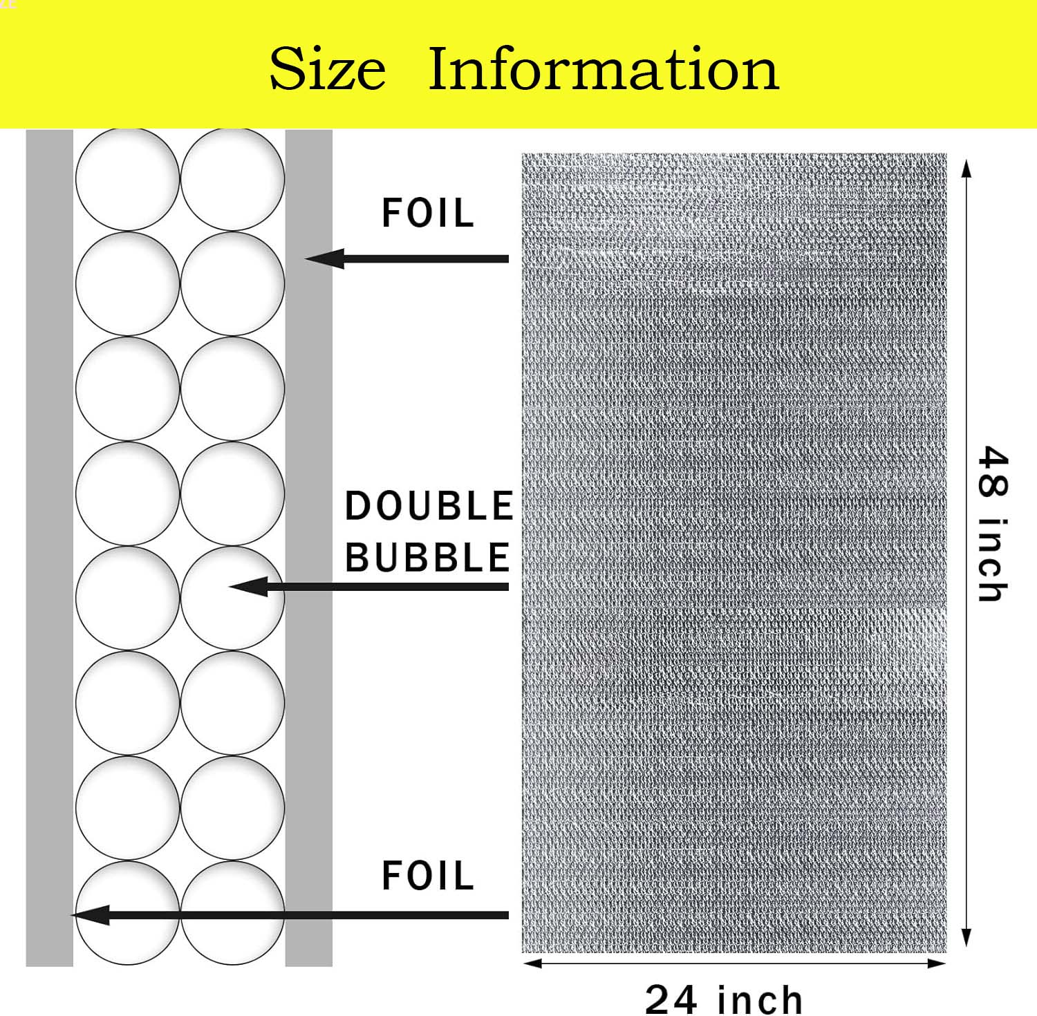 24 in. x 48 in. Radiant Barrier Garage Insulation Kit Bubble Aluminum Foil Reflective Insulation