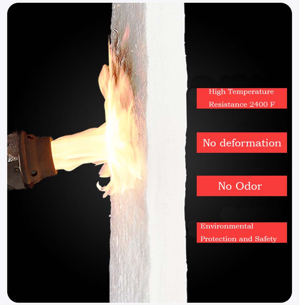 Ceramic Fiber Blanket Fireproof Insulation Baffle Rated to 2400F for Furnace, forging, Kiln and Stove