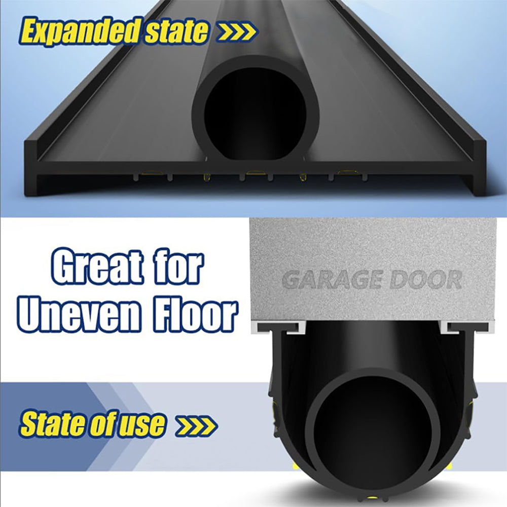 Black Universal Weatherproof Rubber Seal Strip Installs Easily For Garage Door Top and Side Seal