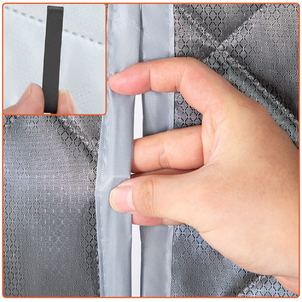 31.5 in. x 79 in.  Plastic Thermal Insulated Door Curtain Magnetic Screen Door Noise Reduction Waterproof