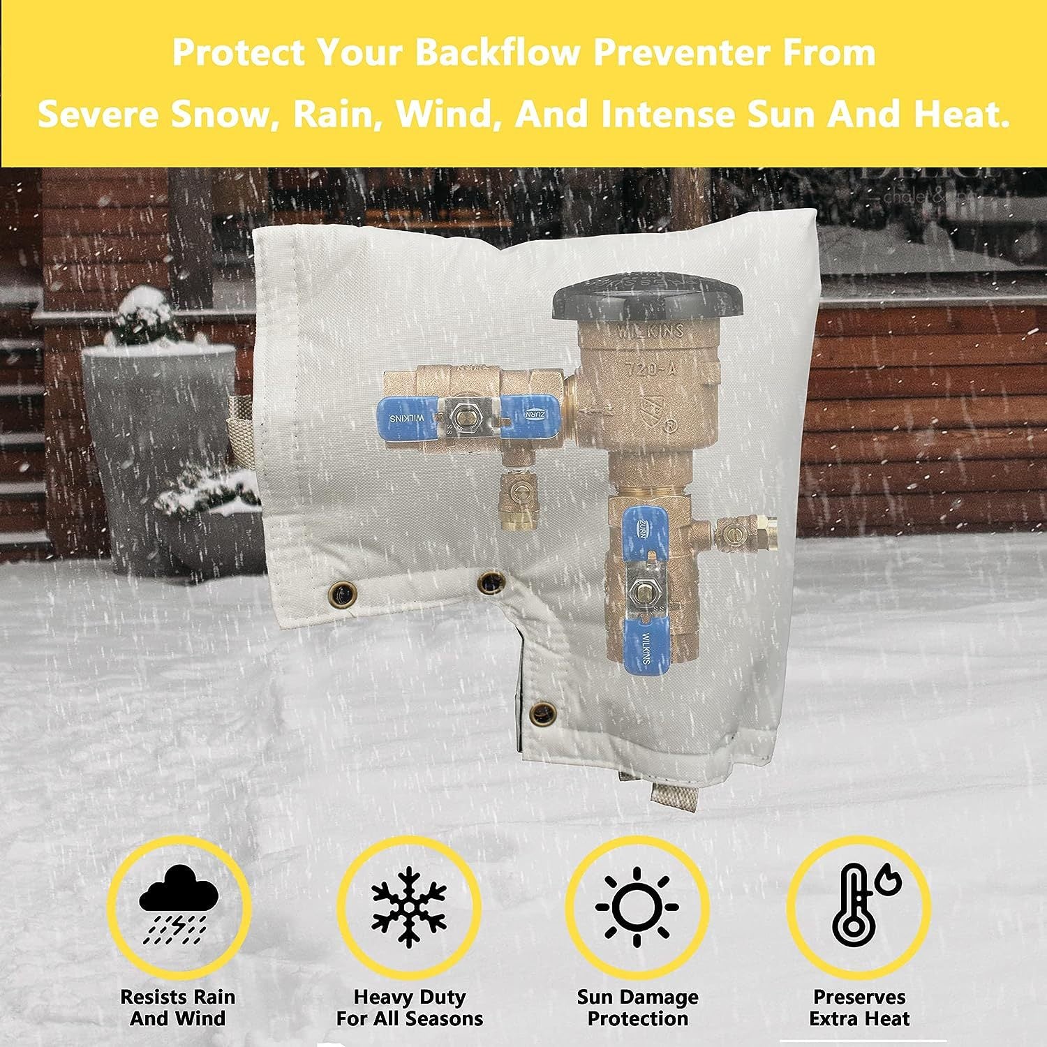 12 in. x 13 in. Outdoor Freeze Protection Insulated Cover Faucet Cover Pipe Cover Water Pipe Frost Cover