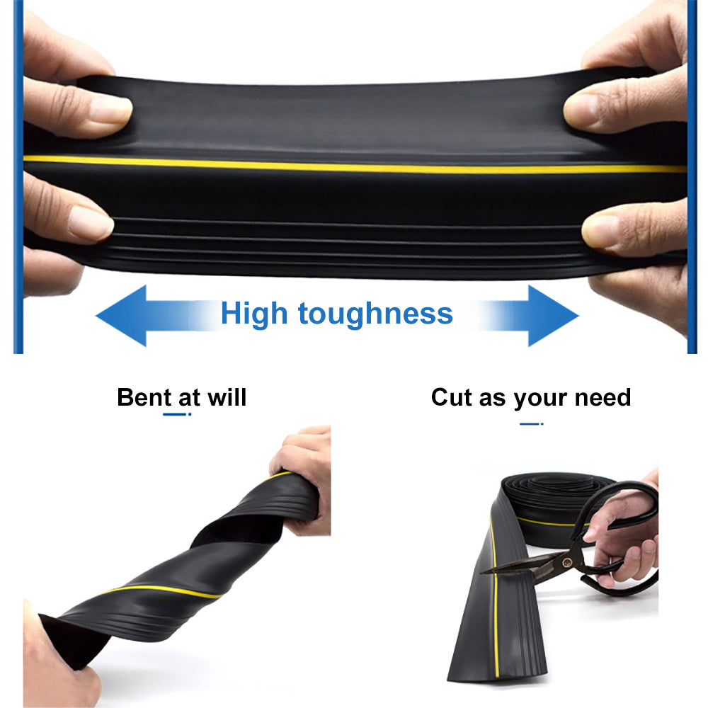 Black Universal Weatherproof Rubber Seal Strip Installs Easily For Garage Door Top and Side Seal