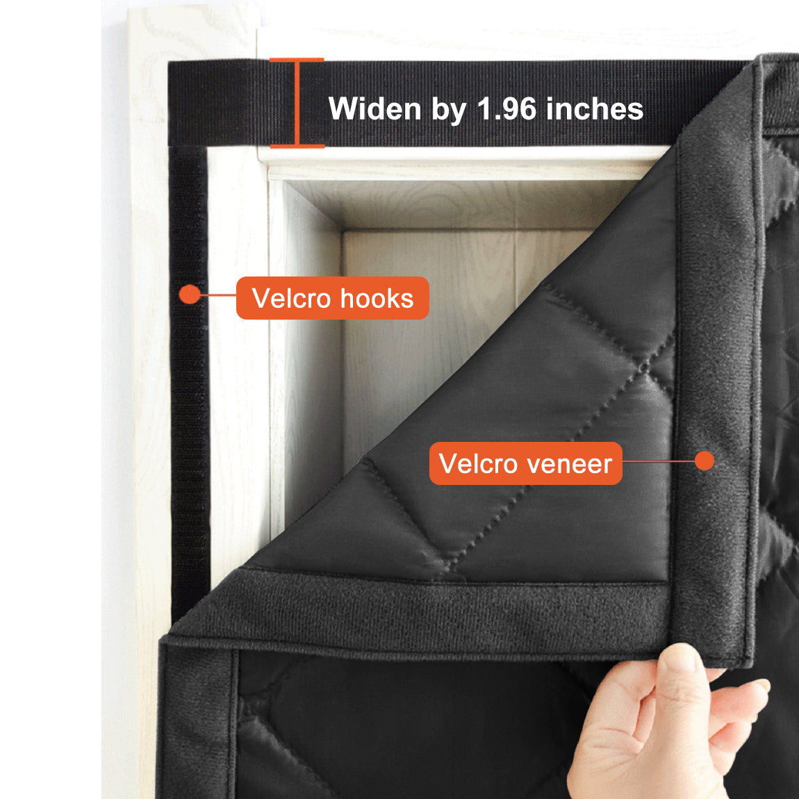 35.5 in. x 83 in. Black Plastic Thermal Insulated Door Curtain Magnetic Screen Door Noise Reduction Waterproof