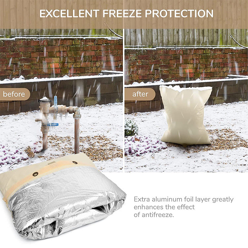 White Outdoor Freeze Protection Insulated Cover Faucet Cover Pipe Cover Water Pipe Frost Cover