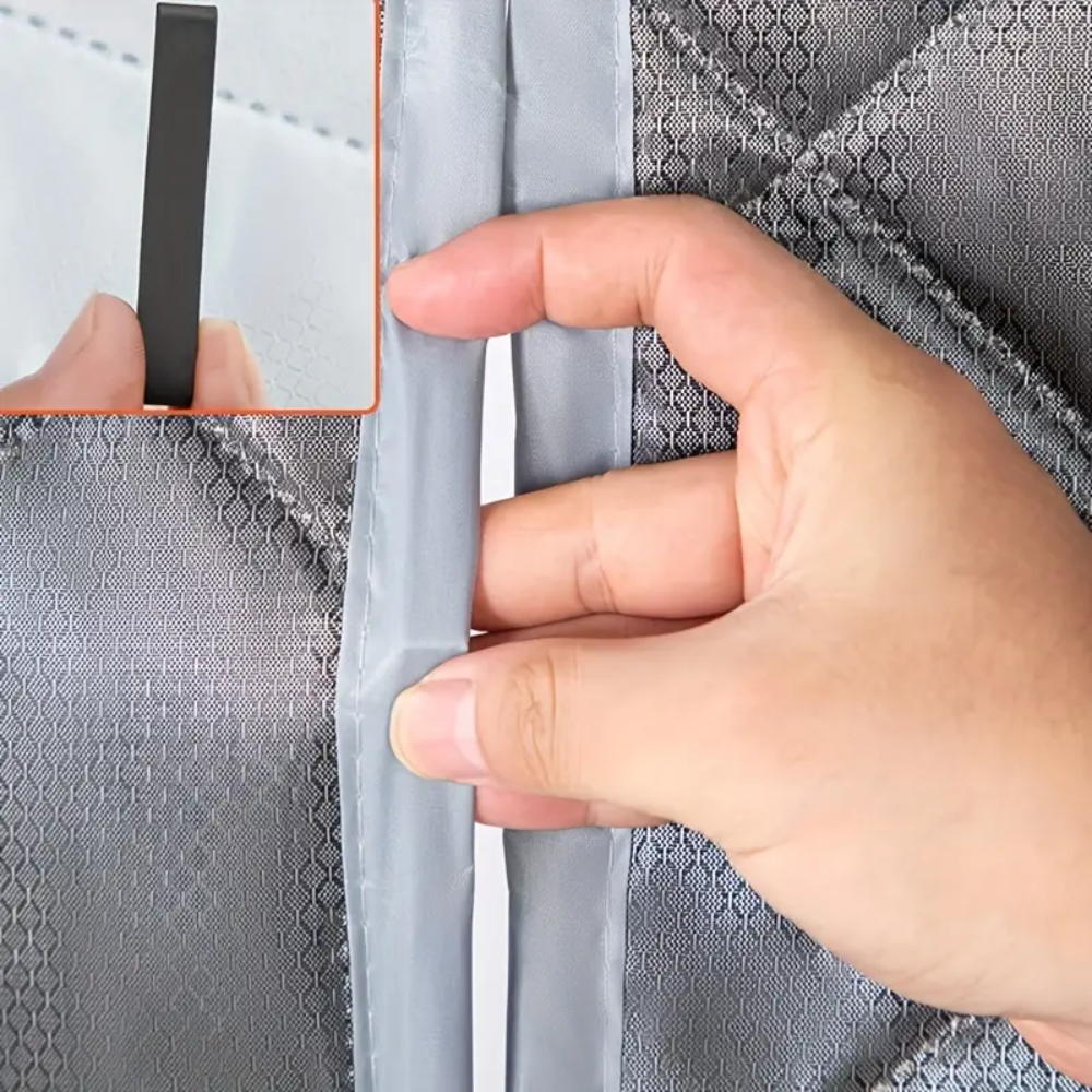 Gray Thermal Insulated Vinyl Magnetic Door Curtain Screen Door Waterproof