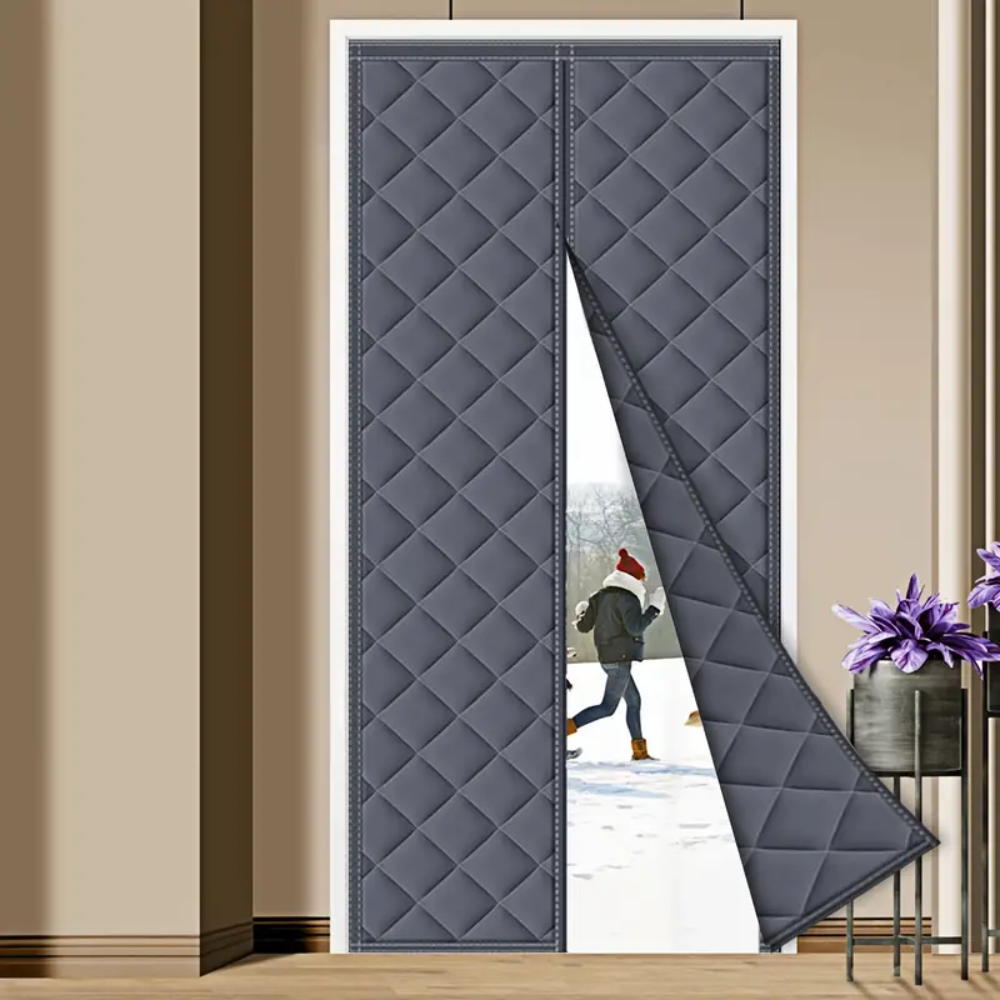 Gray Thermal Insulated Vinyl Magnetic Door Curtain Screen Door Waterproof